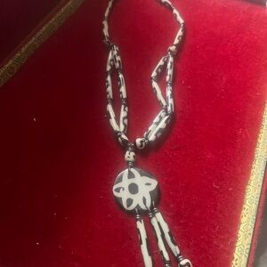 Black and White Beaded Necklace